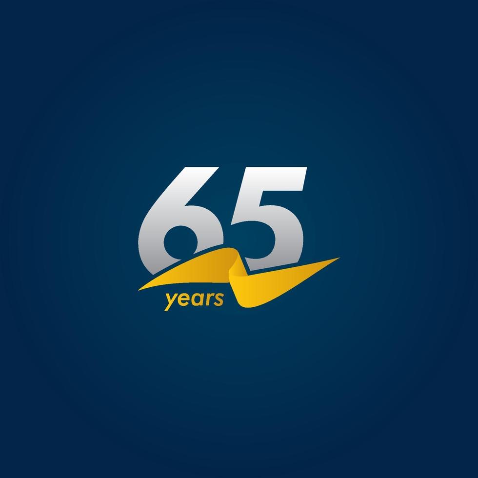 Ilustración de diseño de plantilla de vector de cinta azul y amarilla blanca de celebración de aniversario de 75 años