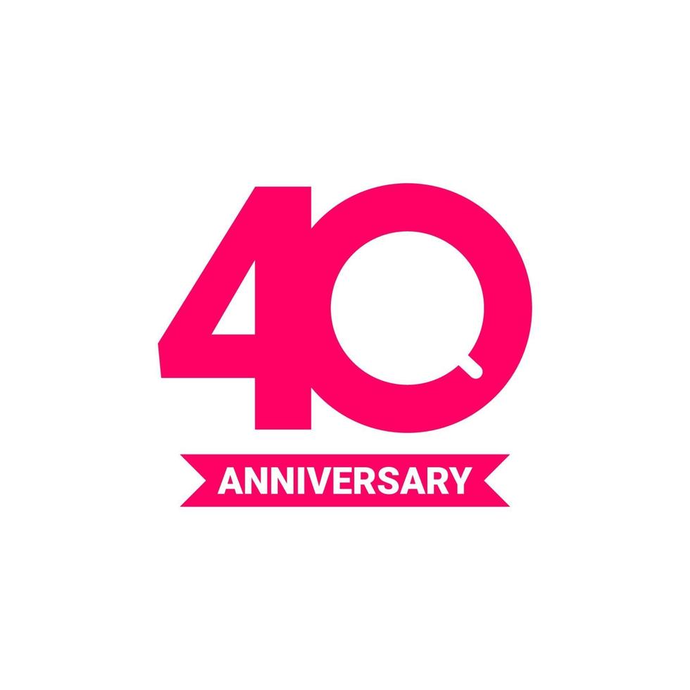 40 Years Anniversary Celebration Vector Template Design Illustration