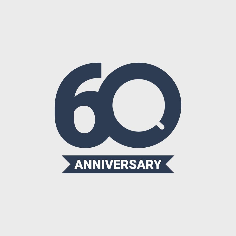 60 Years Anniversary Celebration Vector Template Design Illustration