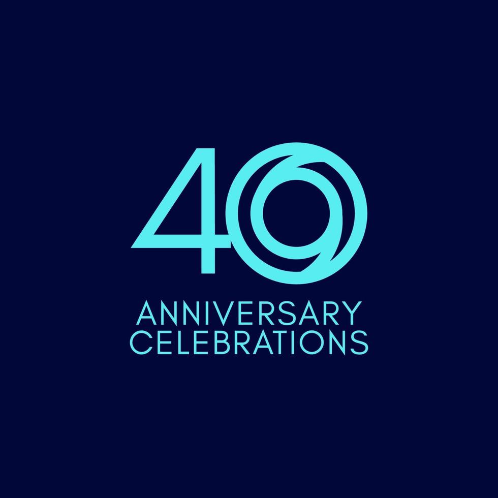 40 Years Anniversary Celebration Vector Template Design Illustration