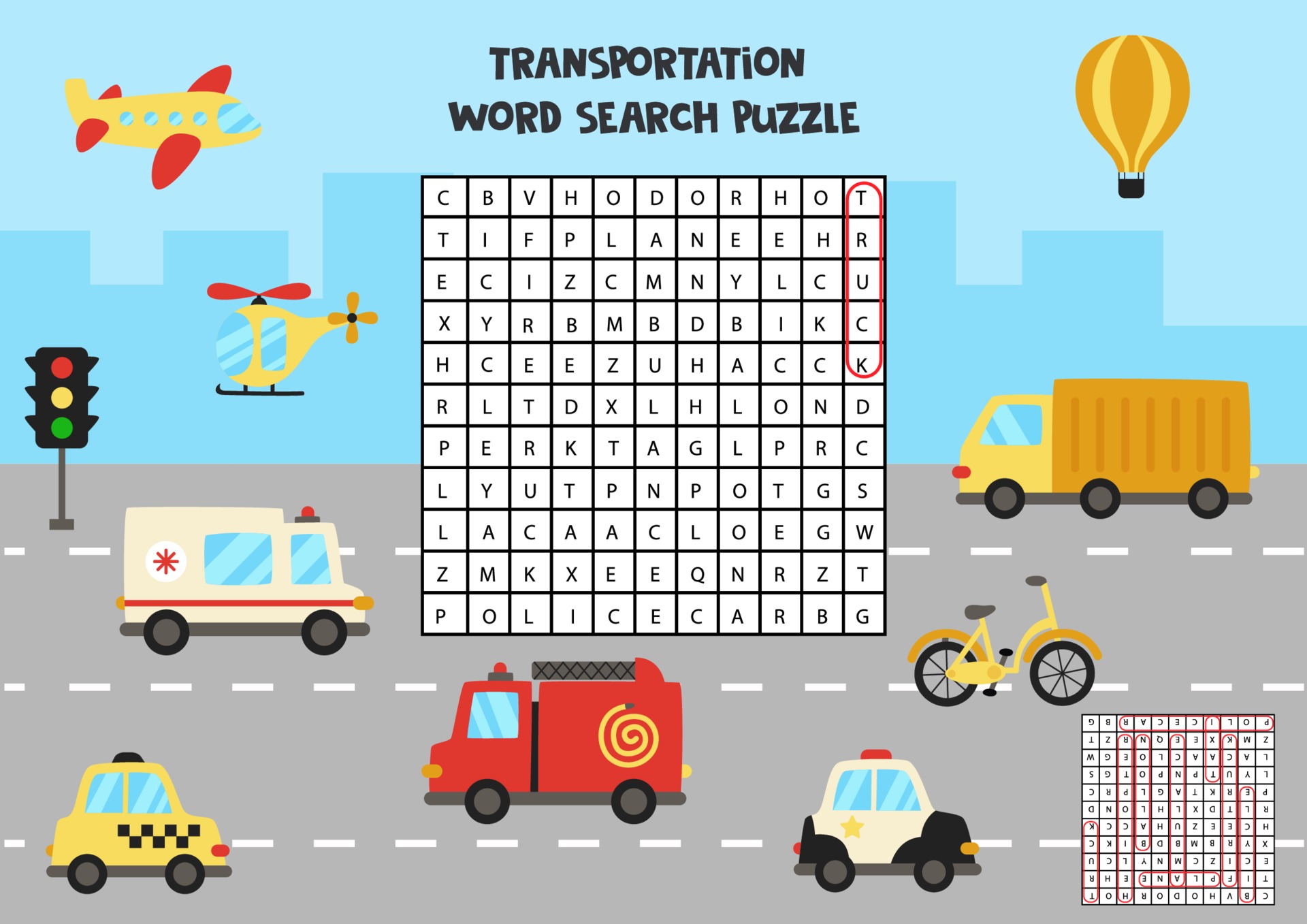 Transportation Means Search Puzzle For Preschool Kids 2114412 Vector Art At Vecteezy