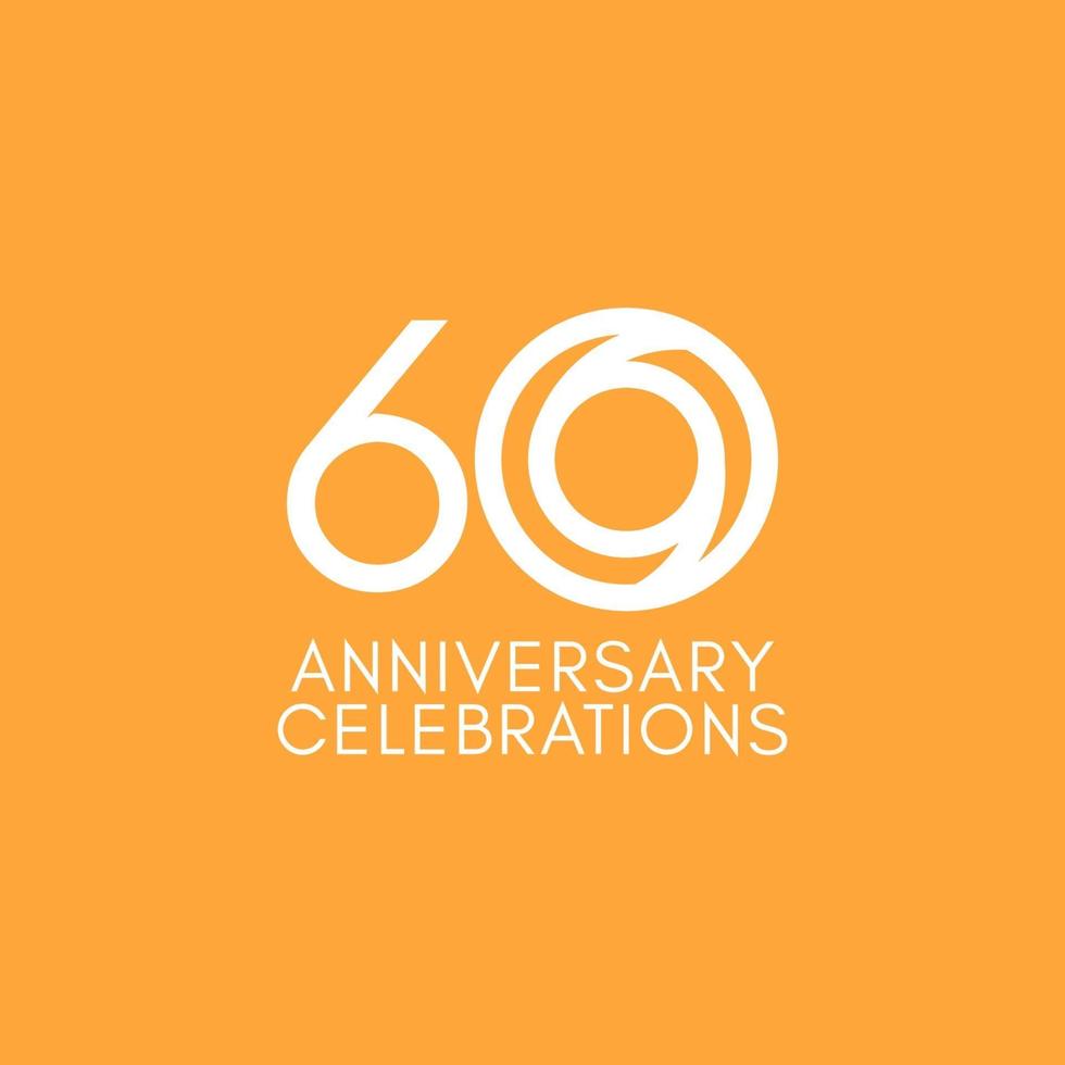 60 Years Anniversary Celebration Vector Template Design Illustration