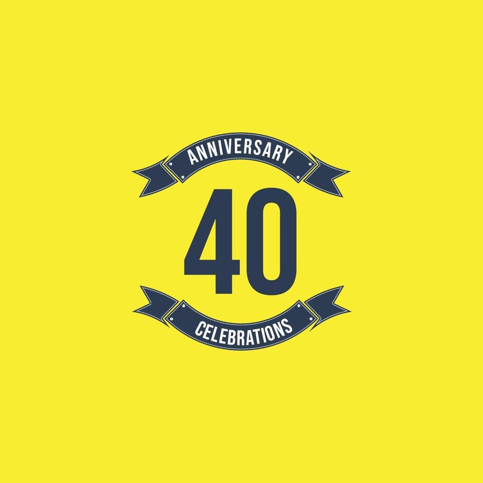 40 Years Anniversary Celebration Vector Template Design Illustration