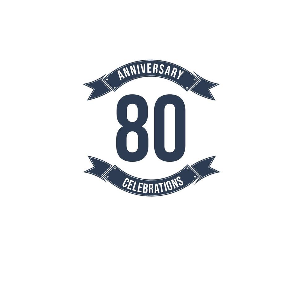 80 Years Anniversary Celebration Vector Template Design Illustration