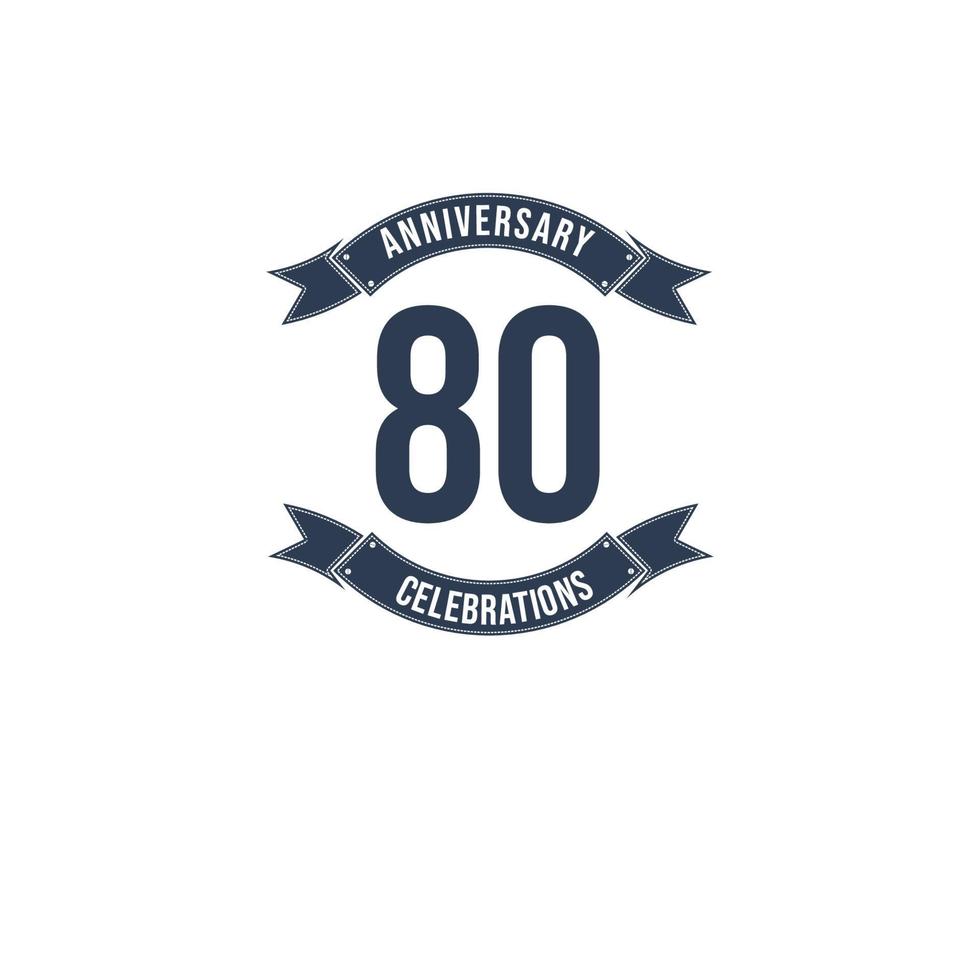 Ilustración de diseño de plantilla de vector de celebración de aniversario de 80 años