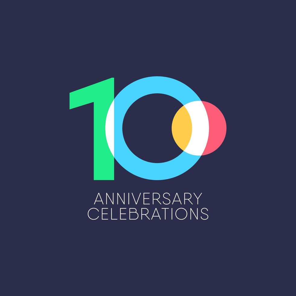 10 Years Anniversary Celebration Vector Template Design Illustration