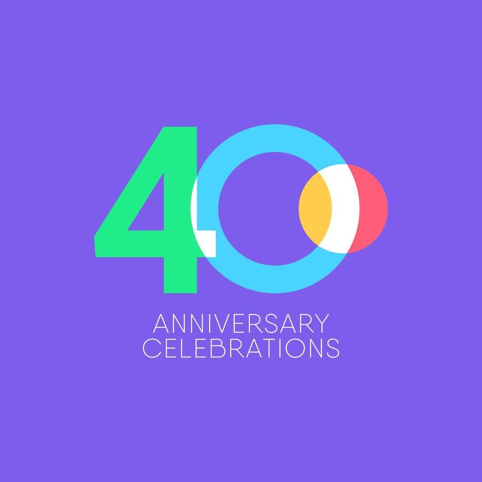 40 Years Anniversary Celebration Vector Template Design Illustration