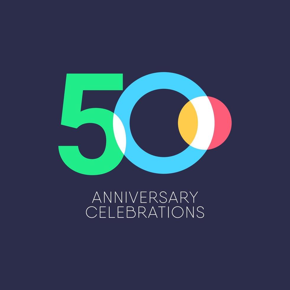 50 Years Anniversary Celebration Vector Template Design Illustration