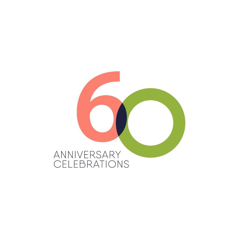 60 Years Anniversary Celebration Vector Template Design Illustration