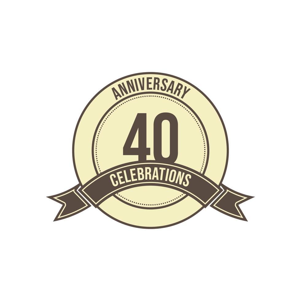 40 Years Anniversary Celebration Vector Template Design Illustration