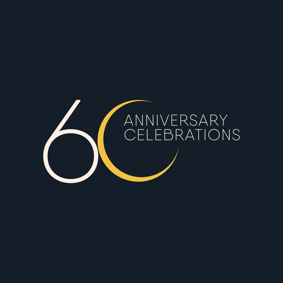 60 Years Anniversary Celebration Vector Template Design Illustration