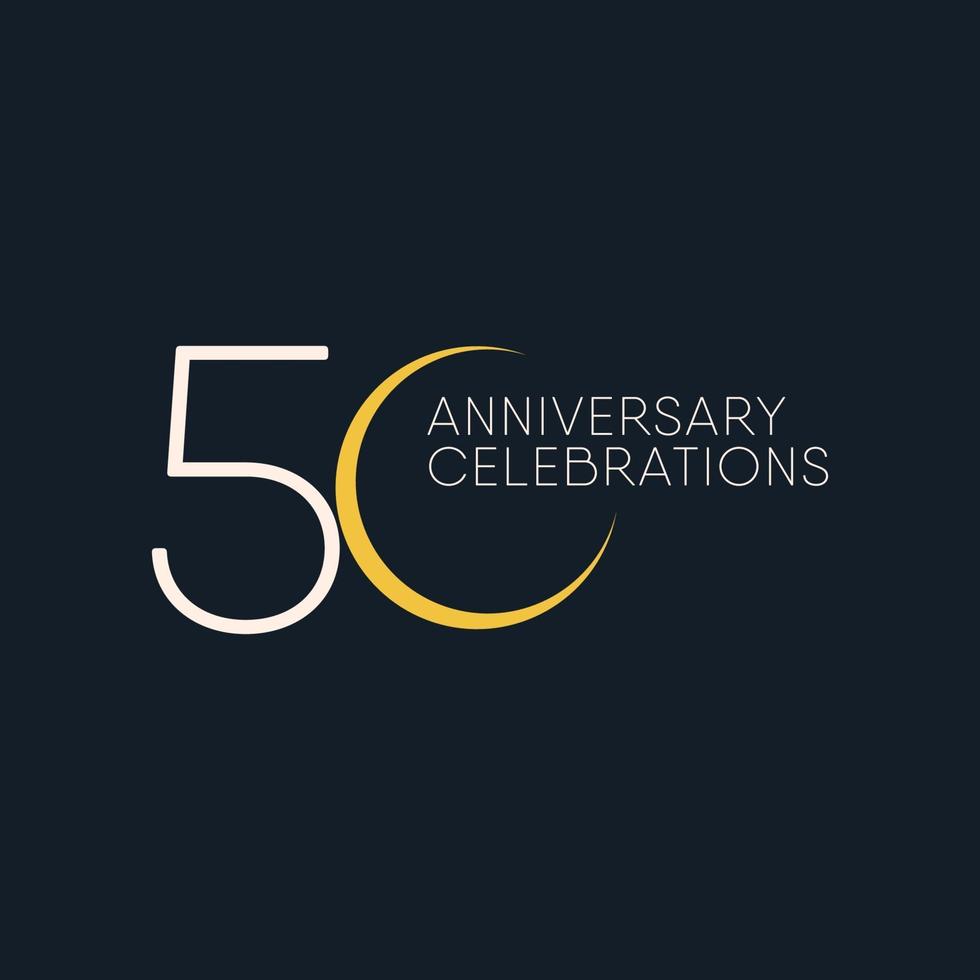 50 Years Anniversary Celebration Vector Template Design Illustration