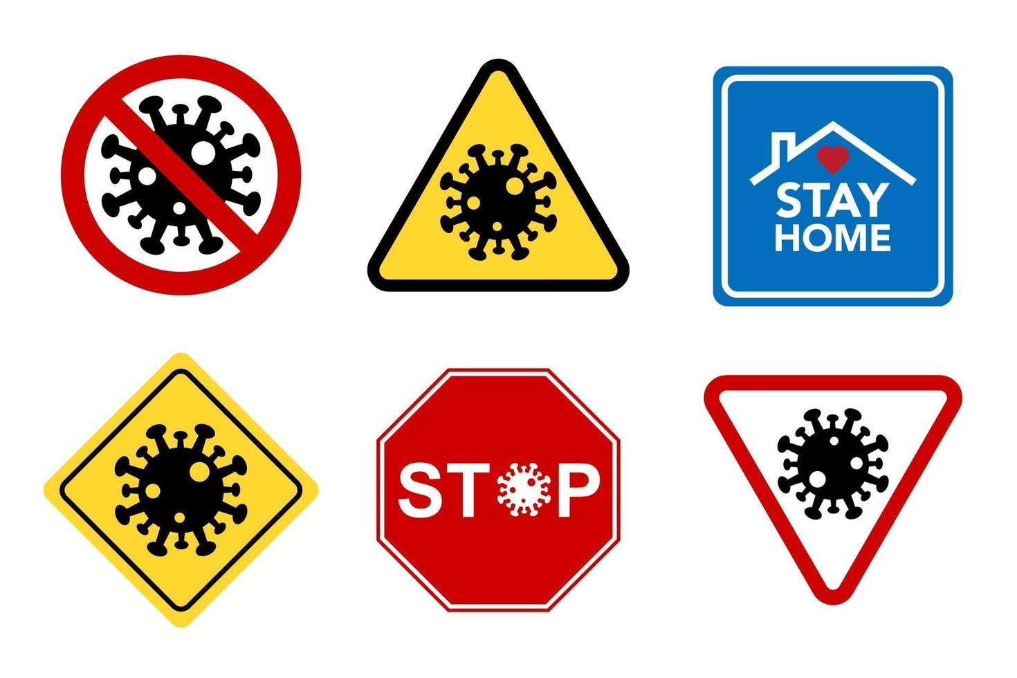 Covid-19 sign set vector