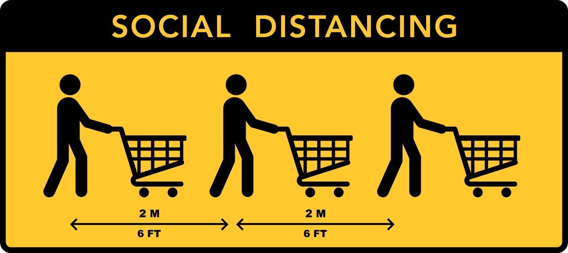 Social distancing banner. Keep the distance vector