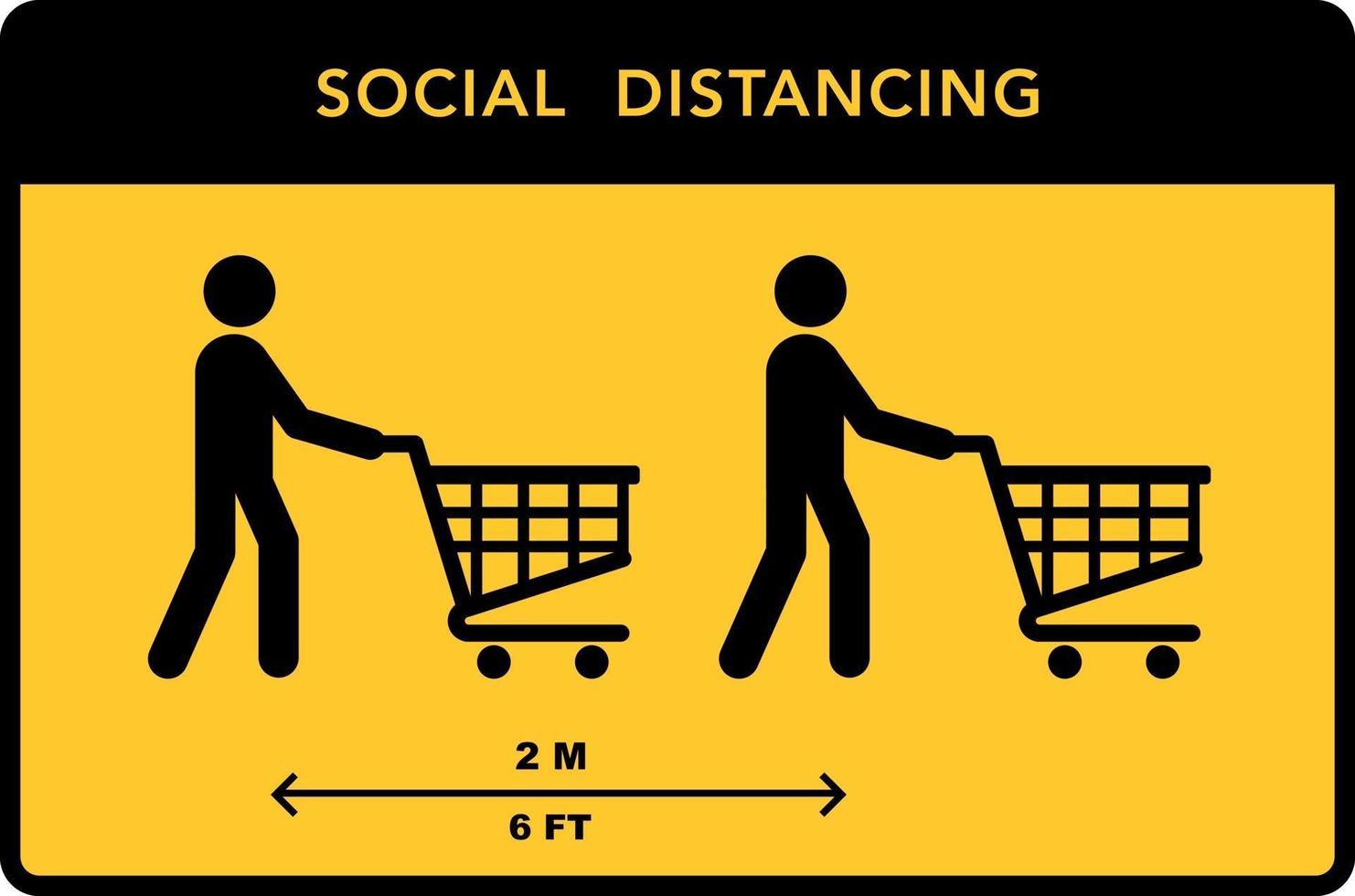 Social distancing banner. Keep the distance vector