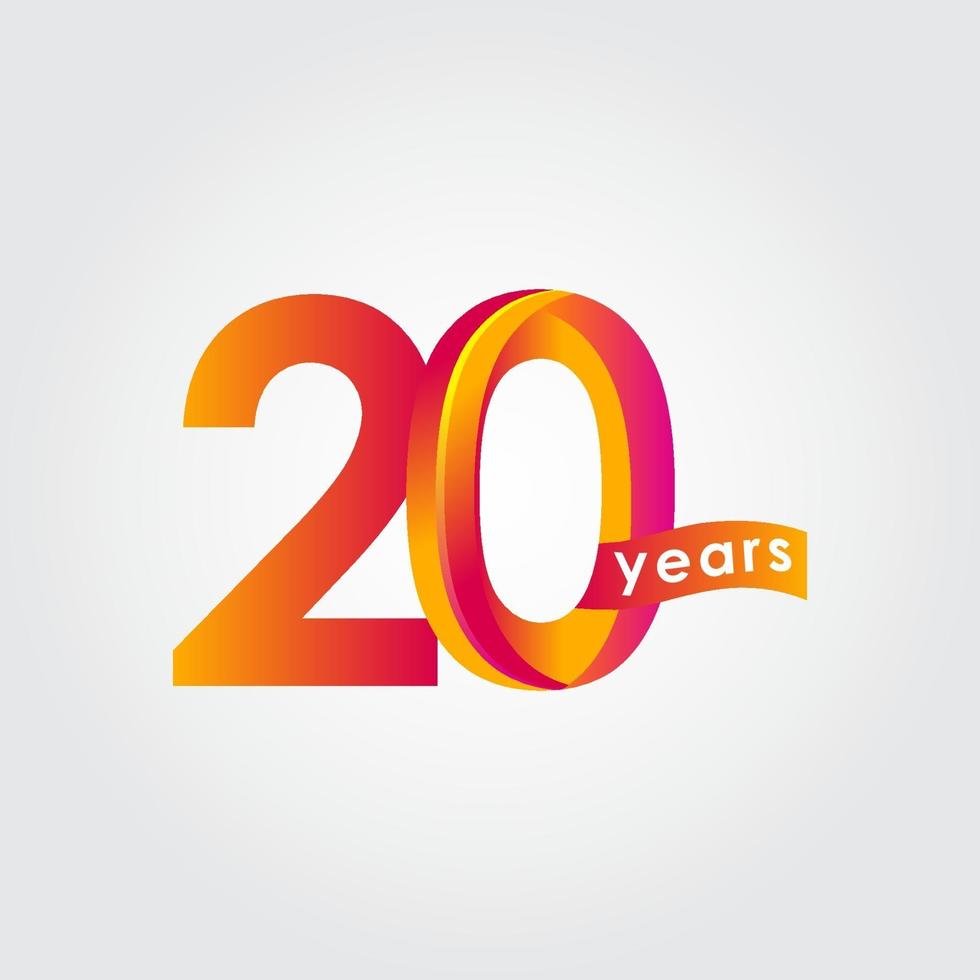 20 Years Anniversary Celebration Vector Template Design Illustration