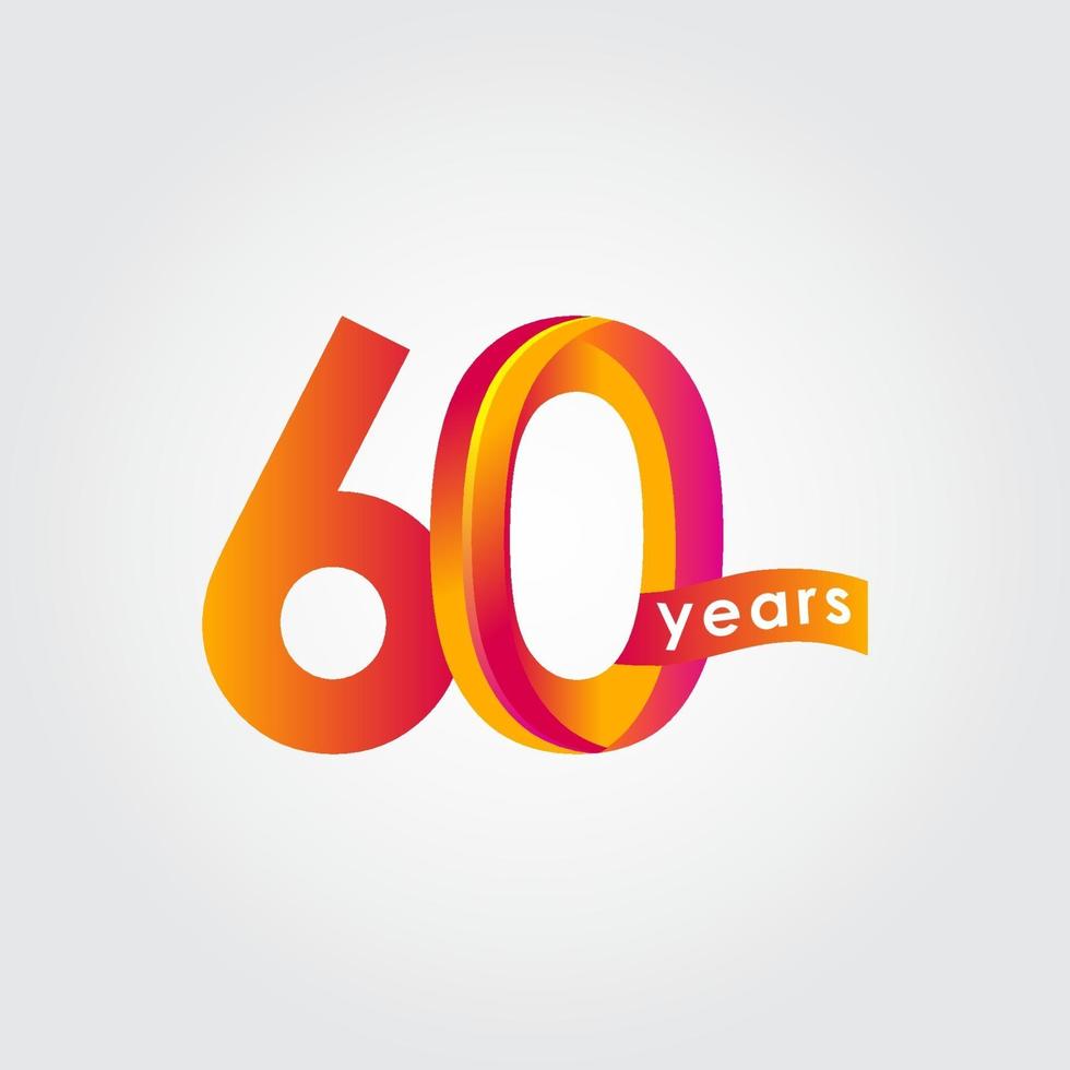 Ilustración de diseño de plantilla de vector de celebración de aniversario de 60 años