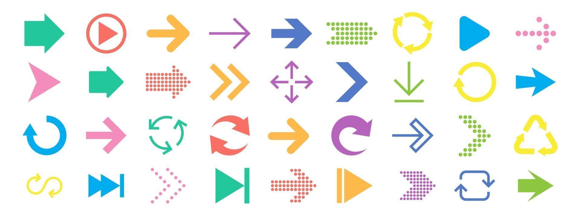Arrow sign icon set. Collection of arrows for web design, mobile apps, interface. vector