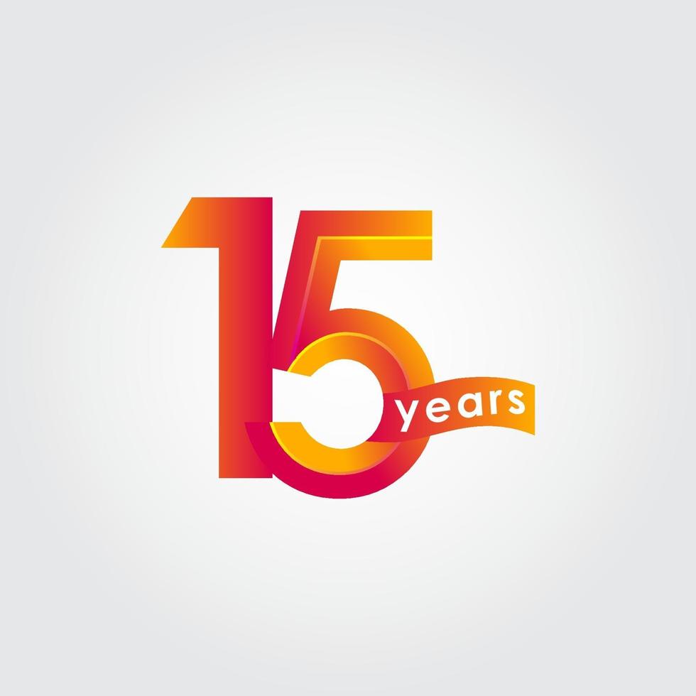 15 Years Anniversary Celebration Vector Template Design Illustration