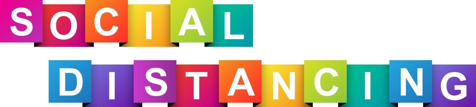 Social distancing  paper banner. Vector