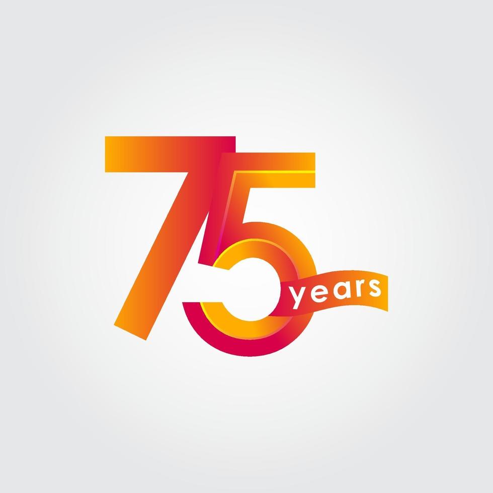 75 Years Anniversary Celebration Vector Template Design Illustration