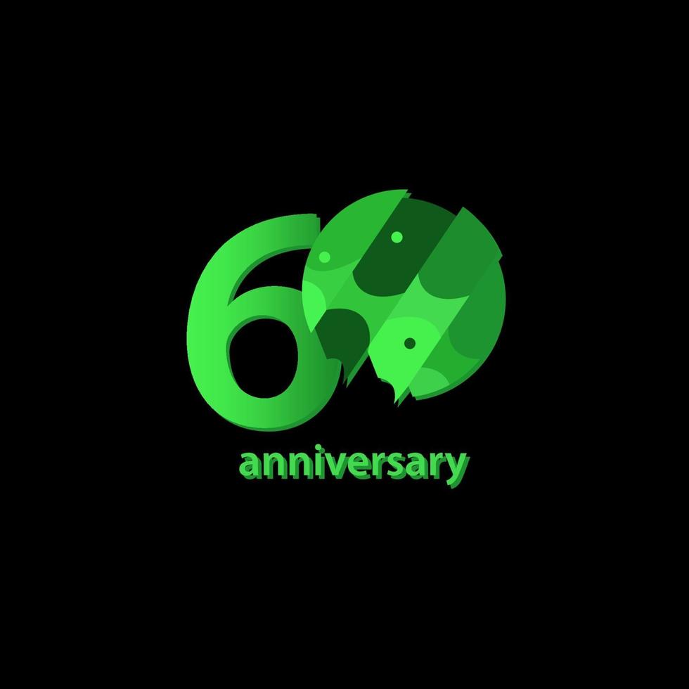 60 Years Anniversary Celebration Vector Template Design Illustration