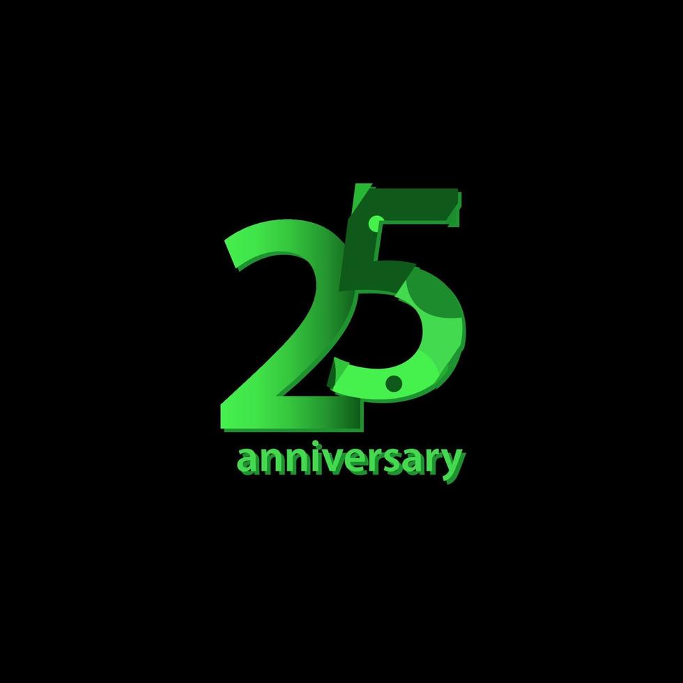 25 Years Anniversary Celebration Vector Template Design Illustration