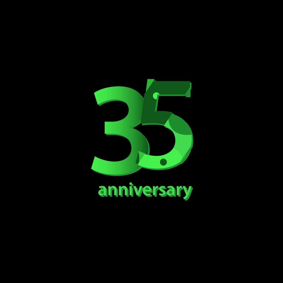 35 Years Anniversary Celebration Vector Template Design Illustration