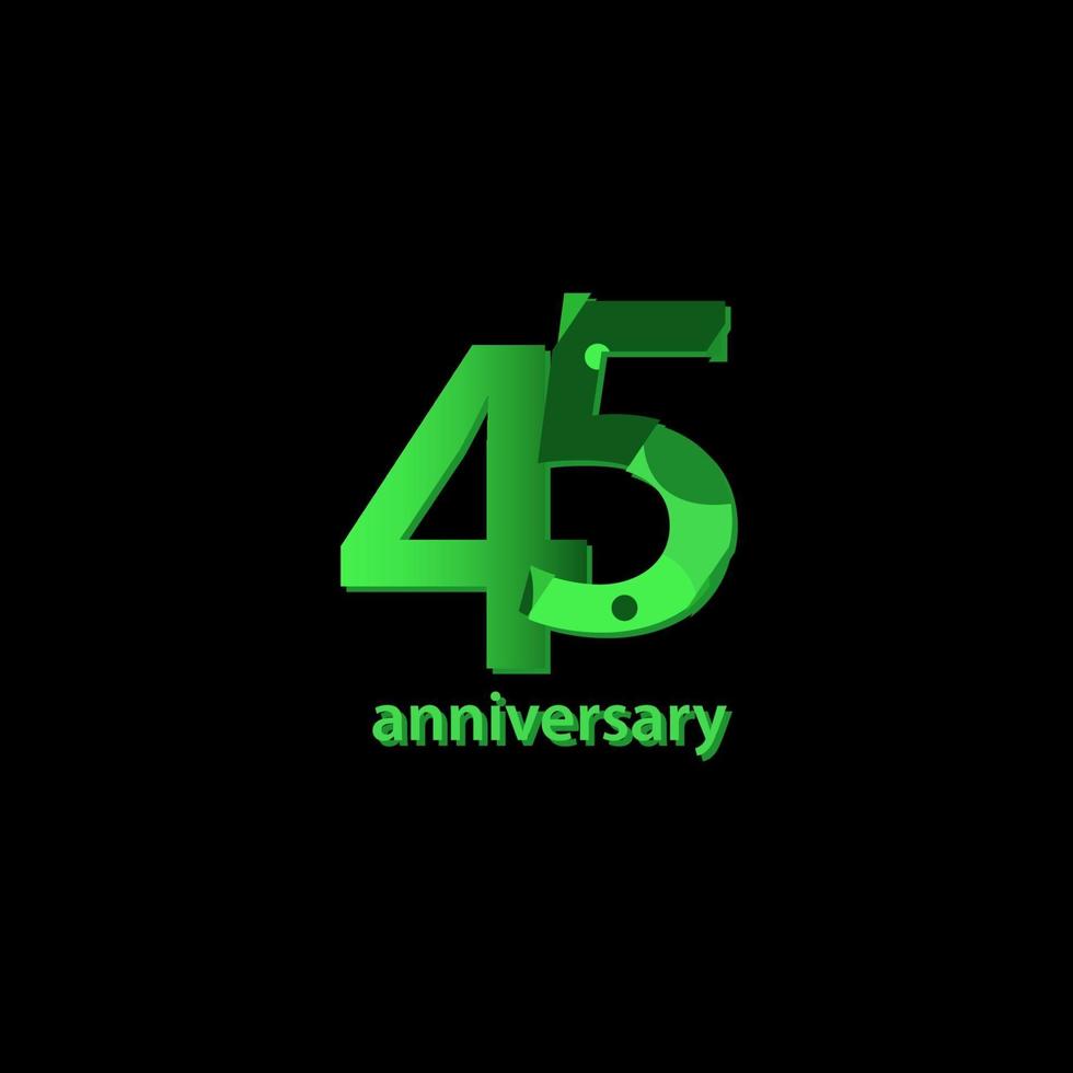 45 Years Anniversary Celebration Vector Template Design Illustration