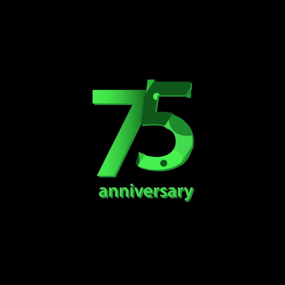 75 Years Anniversary Celebration Vector Template Design Illustration