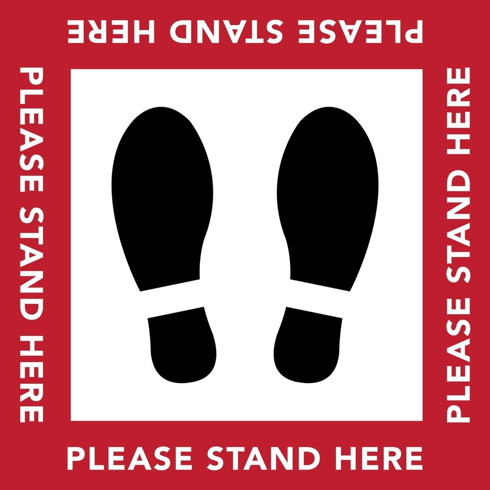 Social distancing banner. Please stand here. Coronovirus epidemic protective. vector