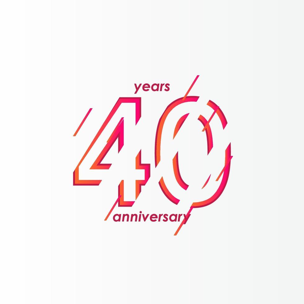 Ilustración de diseño de plantilla de vector de celebración de aniversario de 40 años