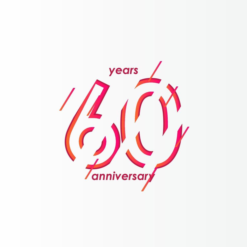 Ilustración de diseño de plantilla de vector de celebración de aniversario de 60 años