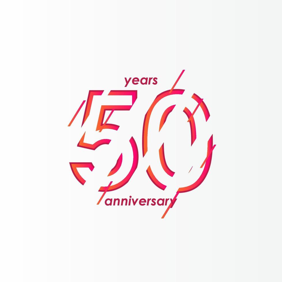 Ilustración de diseño de plantilla de vector de celebración de aniversario de 50 años