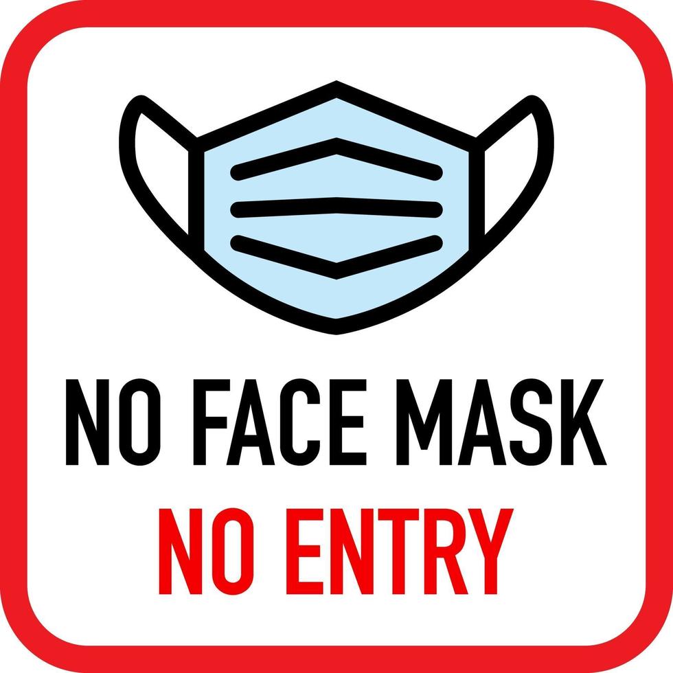 No face mask, no entry sign vector