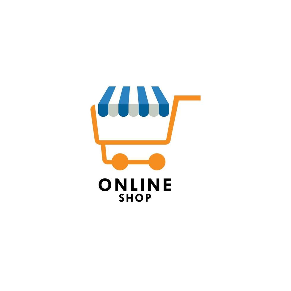 Ilustración de diseño de plantilla de vector de logotipo de tienda en línea