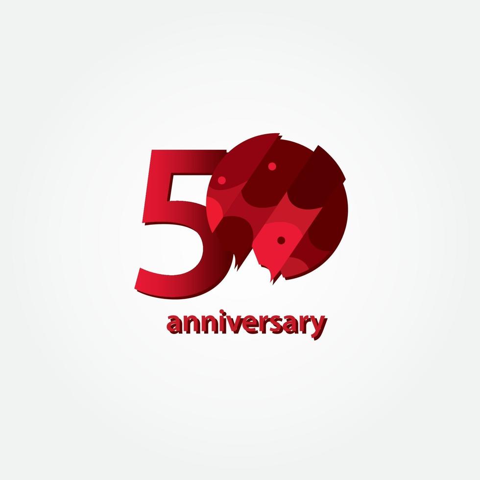 Ilustración de diseño de plantilla de vector de celebración de aniversario de 50 años