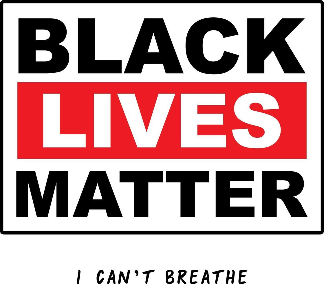 Black Lives Matter Typography, Protest Banner about Human Right of Black People in the USA. vector