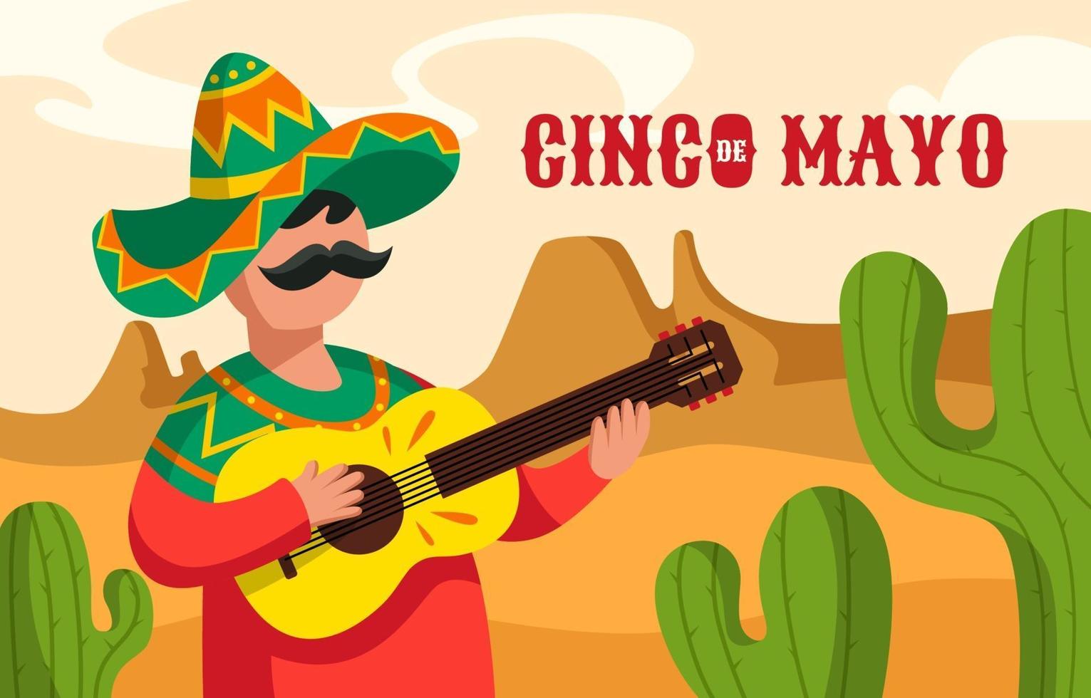 cinco de mayo en diseño plano vector