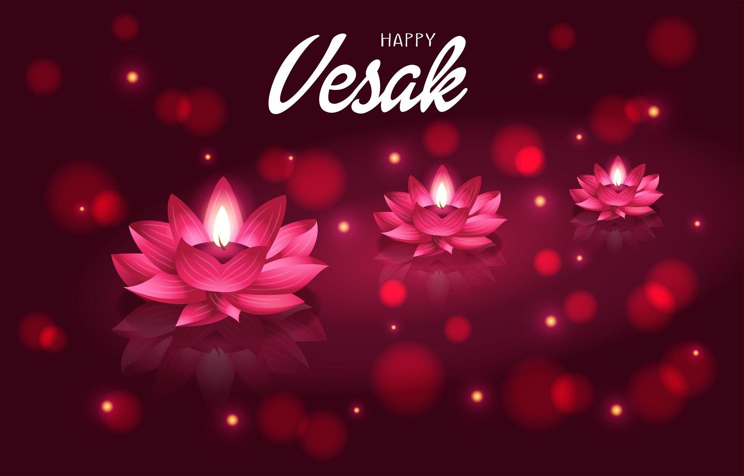 Lotuses on Vesak Day vector