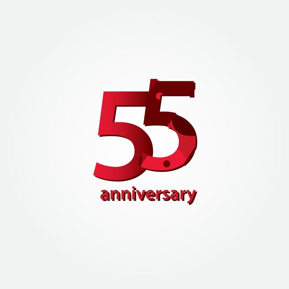 55 Years Anniversary Celebration Vector Template Design Illustration