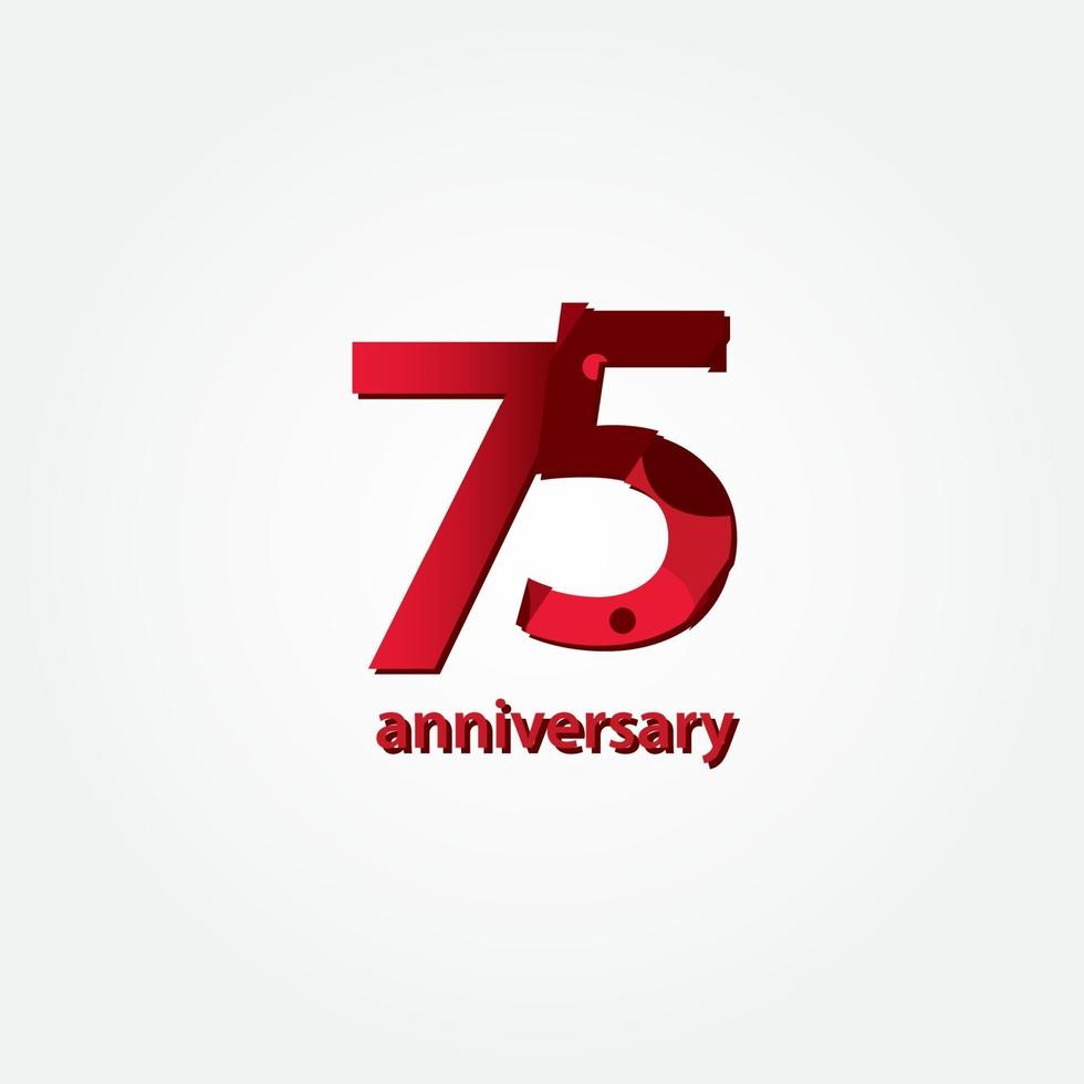 75 Years Anniversary Celebration Vector Template Design Illustration