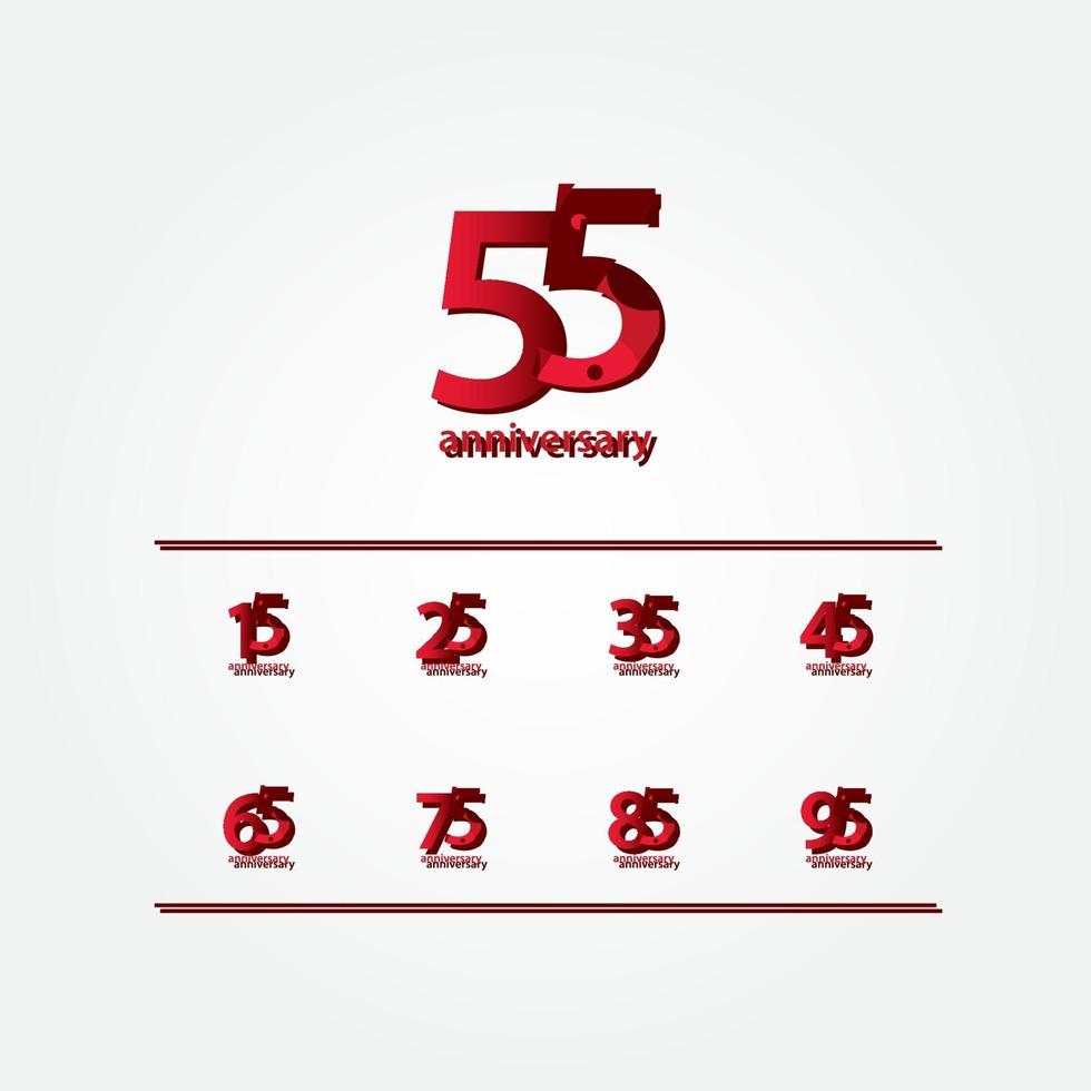 55 Years Anniversary Celebration Vector Template Design Illustration