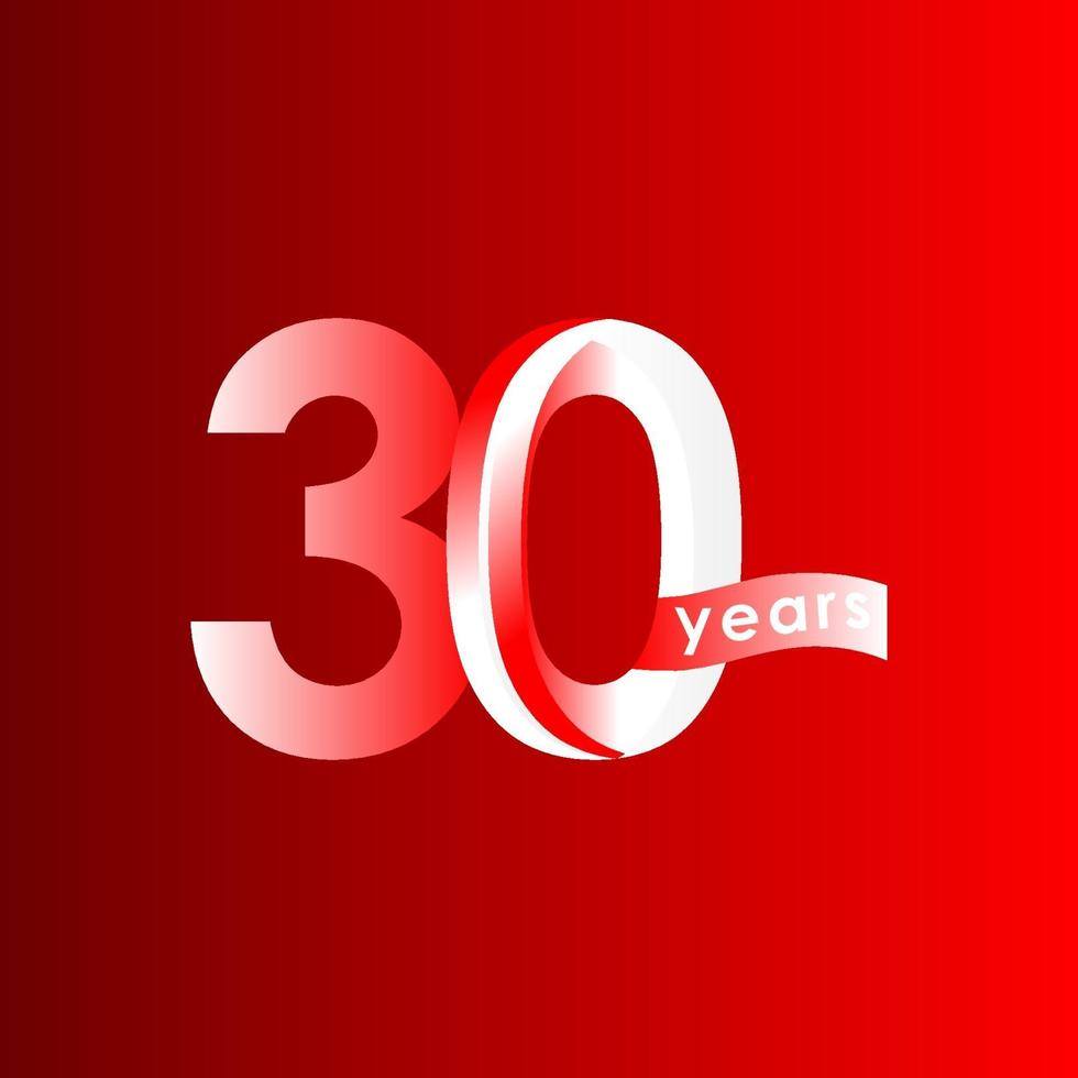 30 Years Anniversary Celebration Vector Template Design Illustration