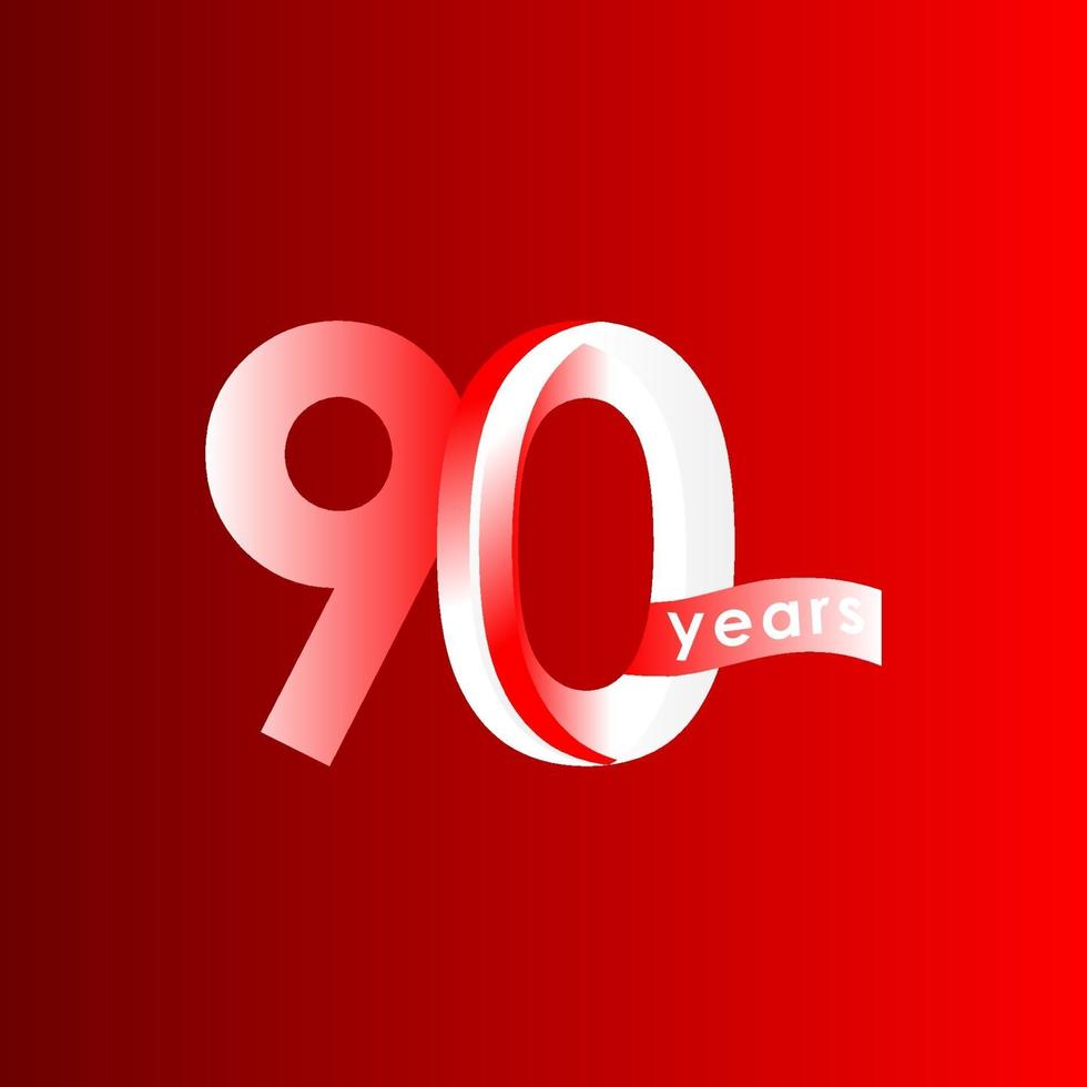 90 Years Anniversary Celebration Vector Template Design Illustration