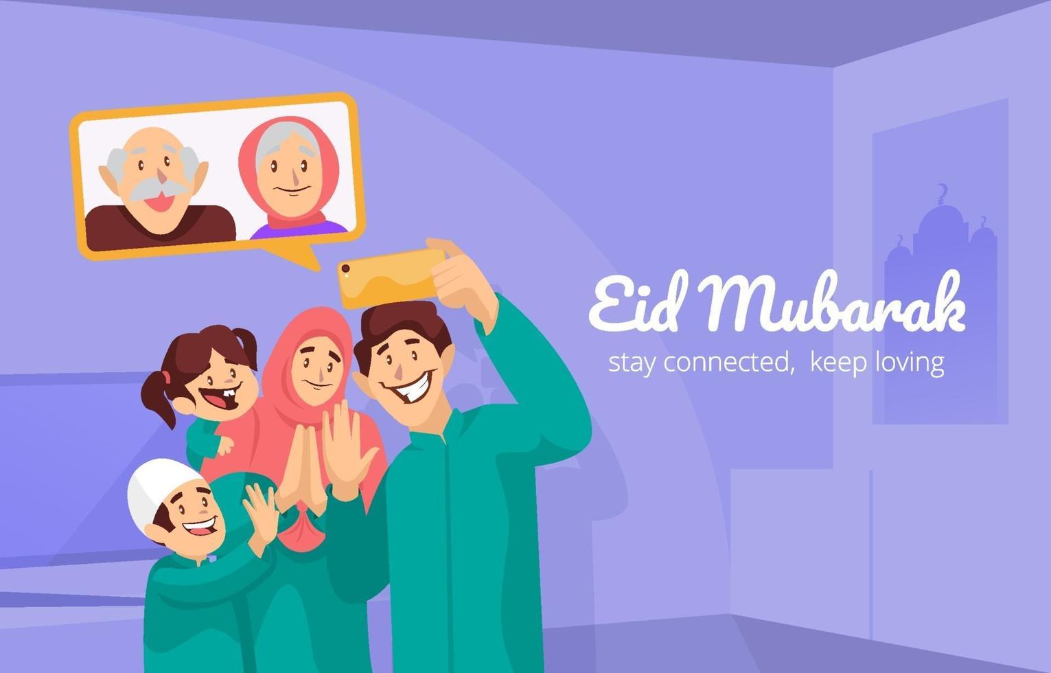 di feliz eid a los abuelos vector