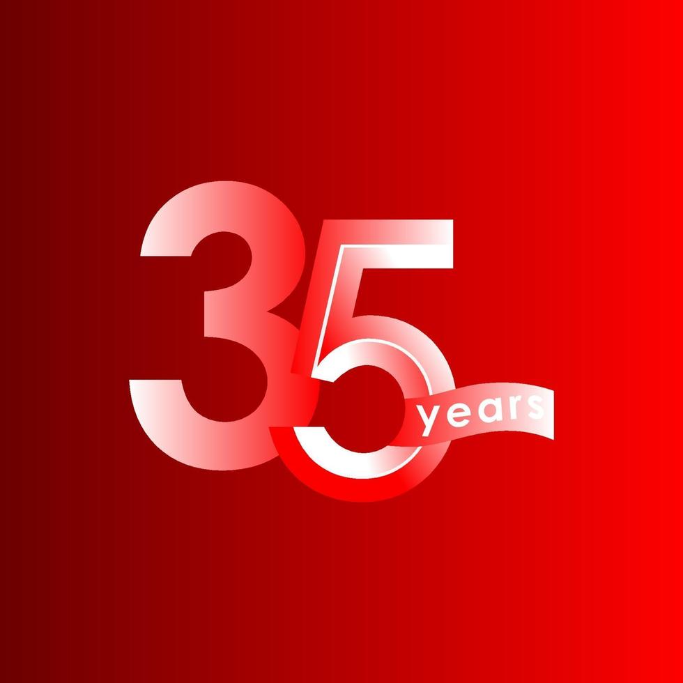 Ilustración de diseño de plantilla de vector de celebración de aniversario de 35 años