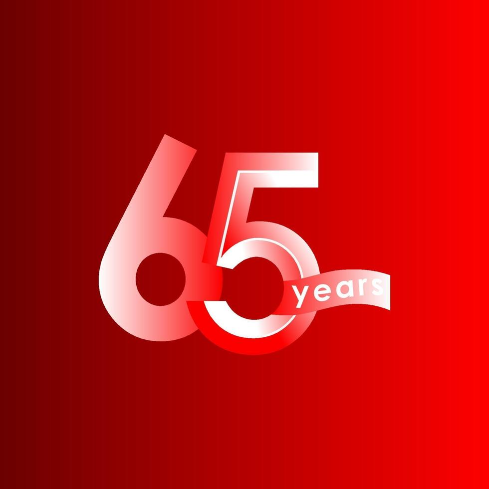 65 Years Anniversary Celebration Vector Template Design Illustration