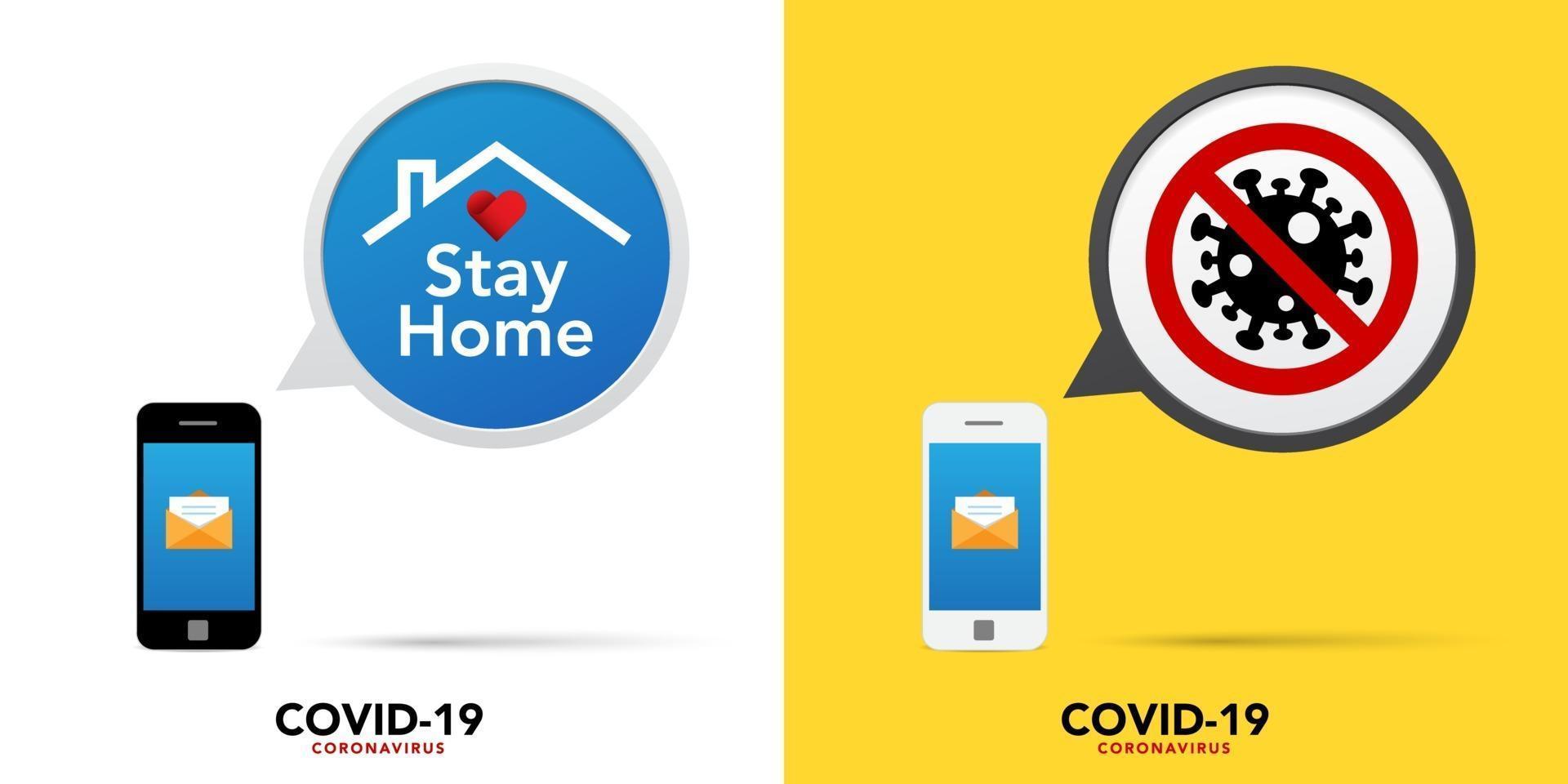 Stop coronavirus banner set vector