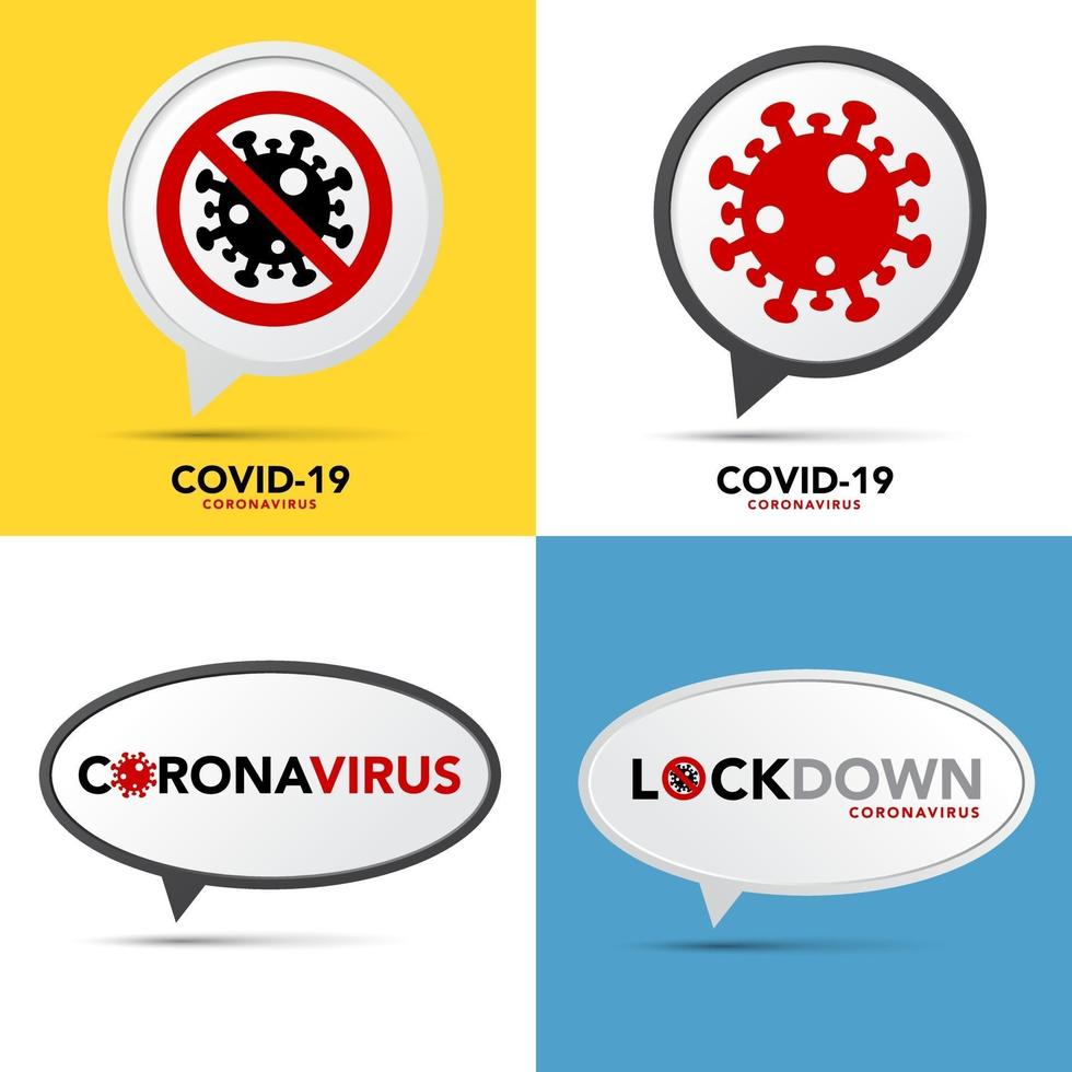 Stop coronavirus banner set vector